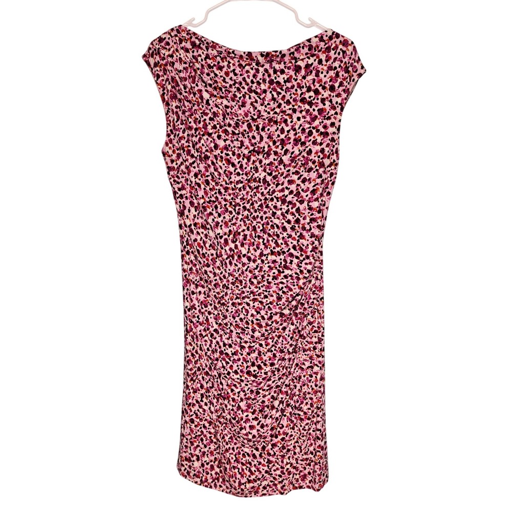 Ann Taylor Bodycon Abstract Animal Spot Ruched Sheath Dress Small Bold Feminine